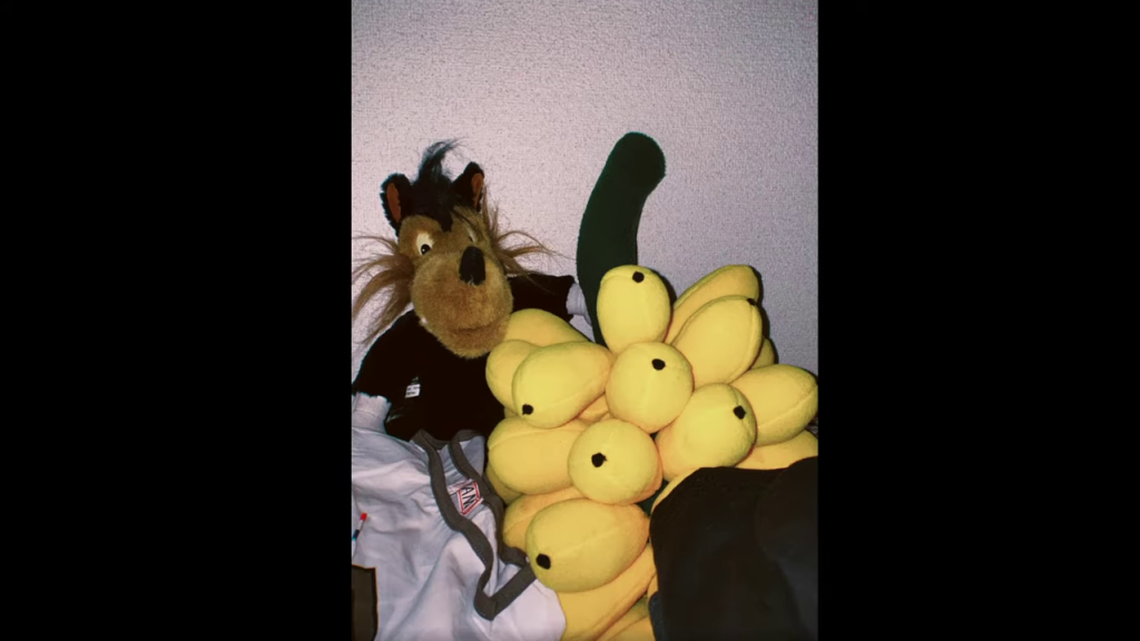 Dazzカメラで撮影された、レトロな雰囲気のぬいぐるみの写真