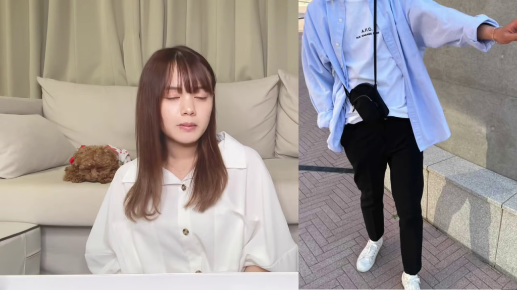 女性と服装写真