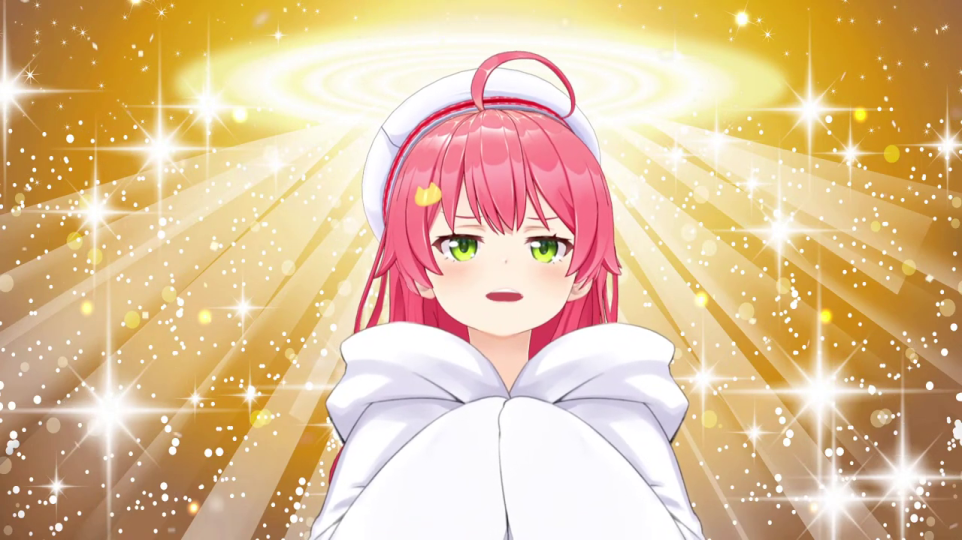 キャラクターが目を開け、困惑した表情