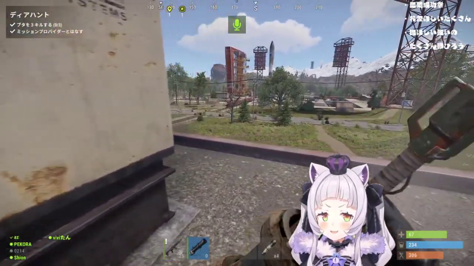 - 戦闘不能になり、仲間の助けを待つプレイヤー。RUSTの過酷さと協力プレイの重要性を象徴する場面です。