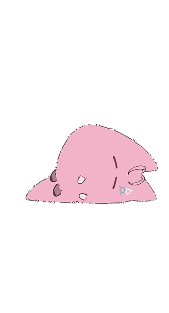 横たわり休息するキャラクター