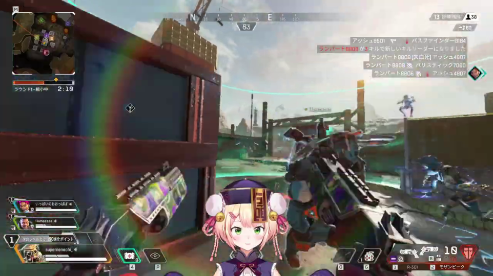 ゲームプレイ中、戦闘と爆発エフェクト