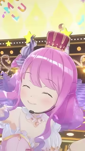 目を閉じ、幸せそうな笑顔のVTuber