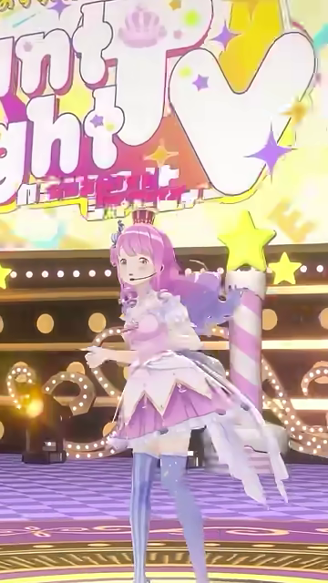 VTuberの全身像、右に大きく跳ねる