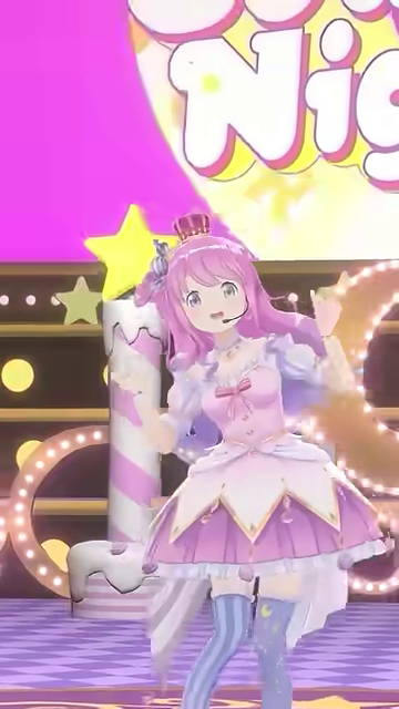 VTuberが大きく口を開け、歌唱する瞬間