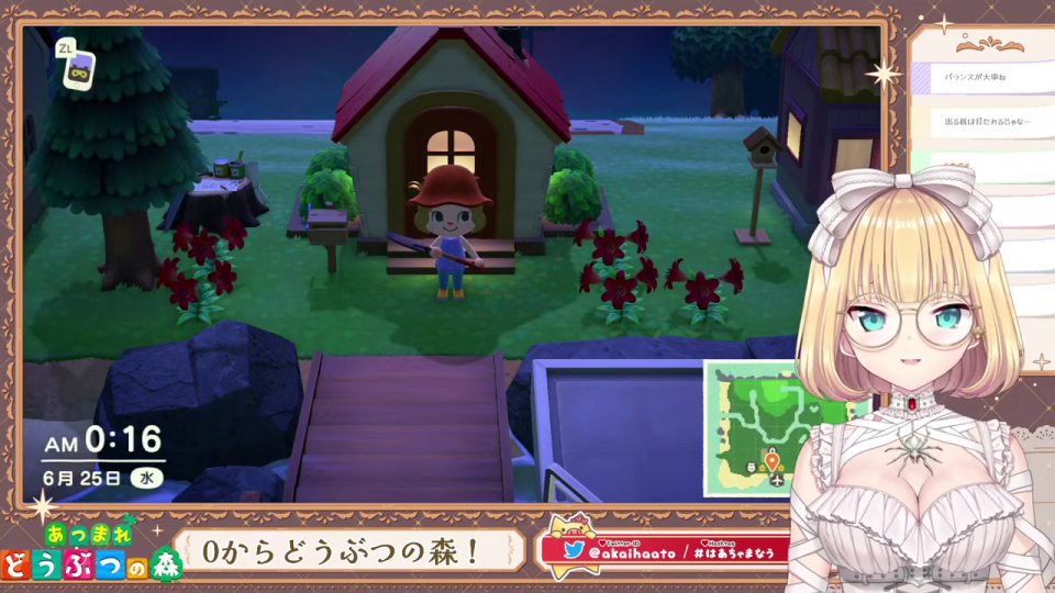 ゲーム内のキャラクターが家を建てる
