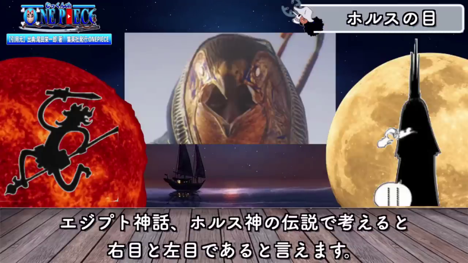 太陽と月とルフィの絵