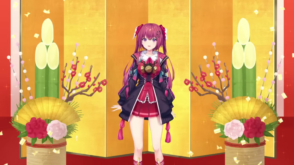 和風背景とVTuberの全身登場