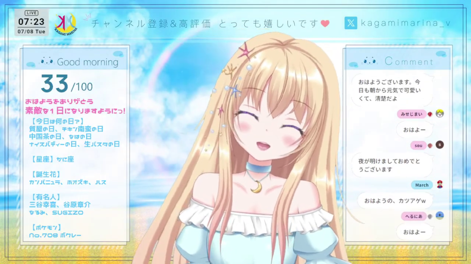 - 満面の笑顔と目をつむる