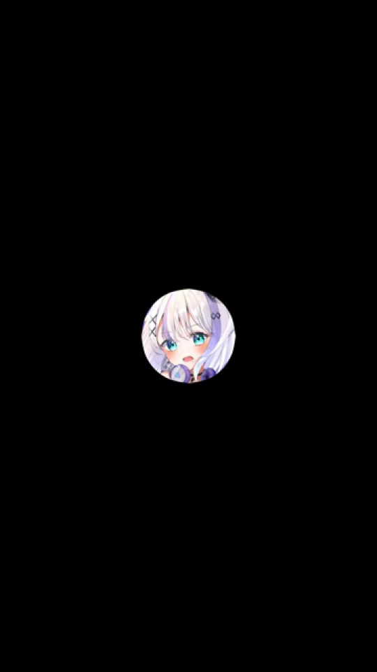 黒い背景にVTuberのようなキャラクターの顔が円形に表示されている画像