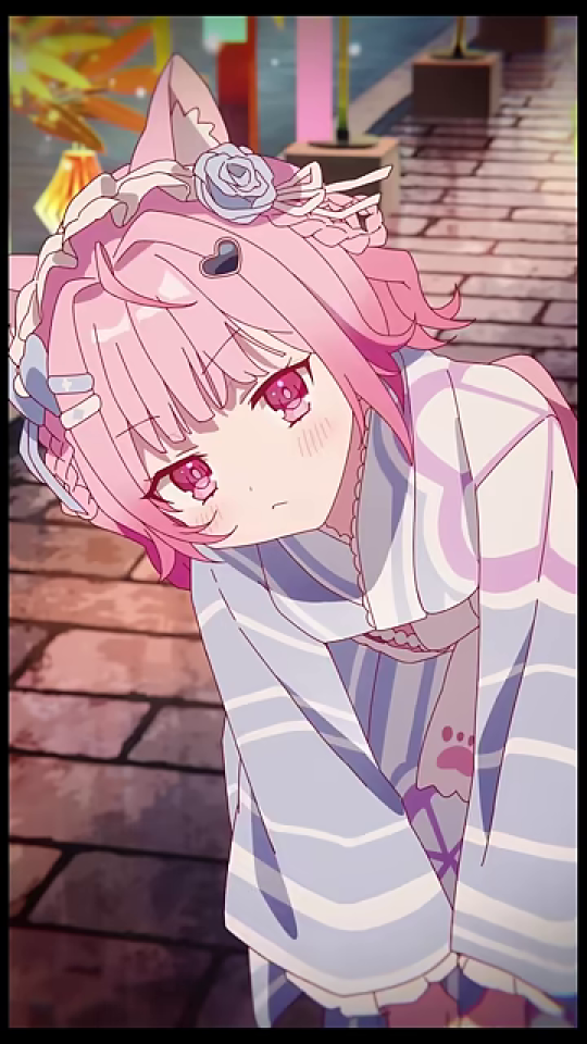 不満げな表情でうつむく浴衣のキャラクター