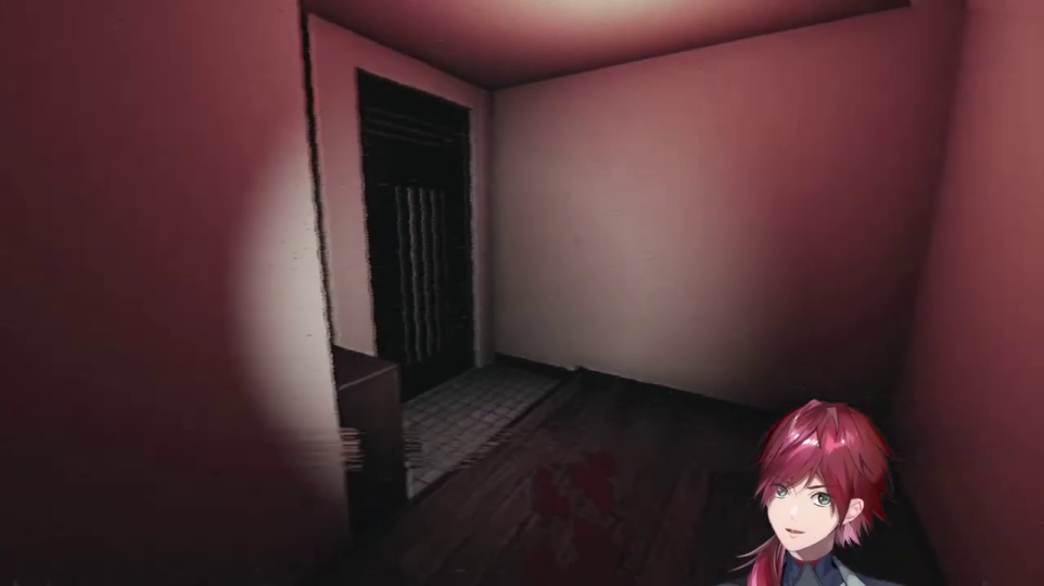 赤い光の部屋と血痕
