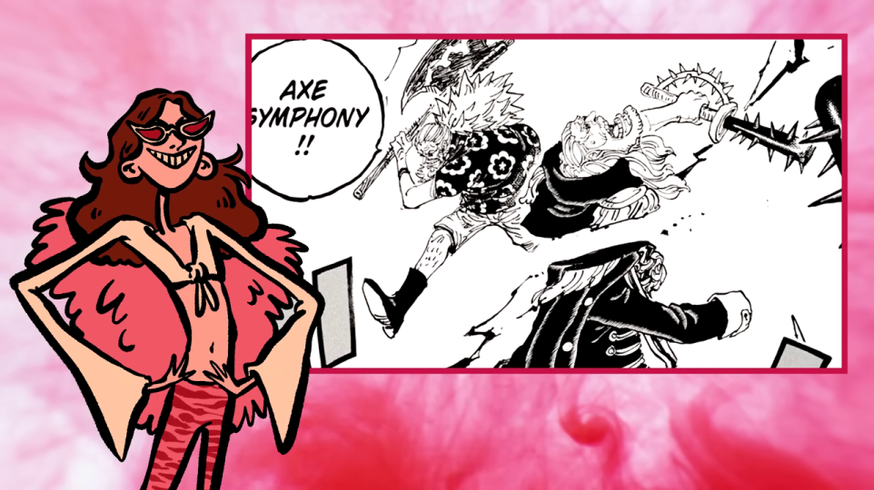 漫画の技名「AXE SYMPHONY!!」と戦闘シーン