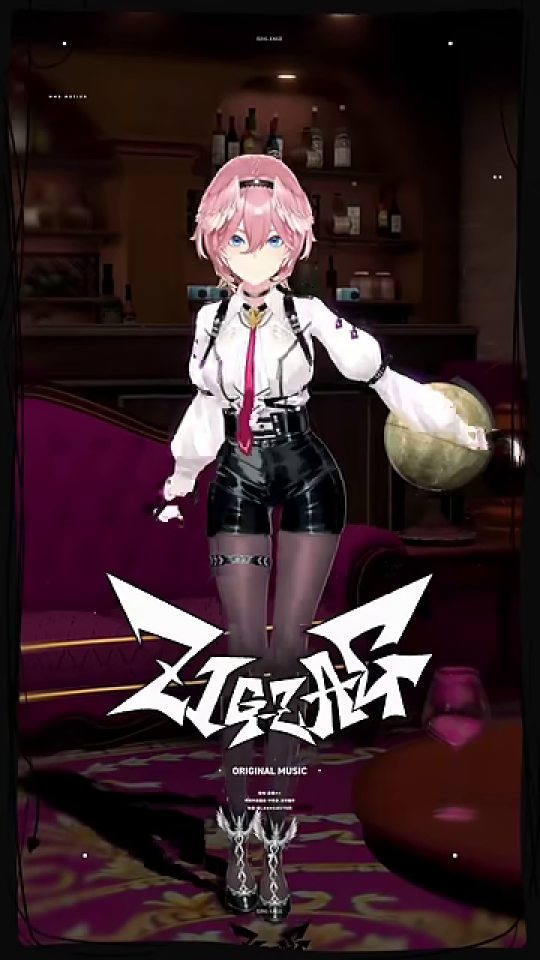 動き始めたピンク髪のVTuberとZIGZAGロゴ