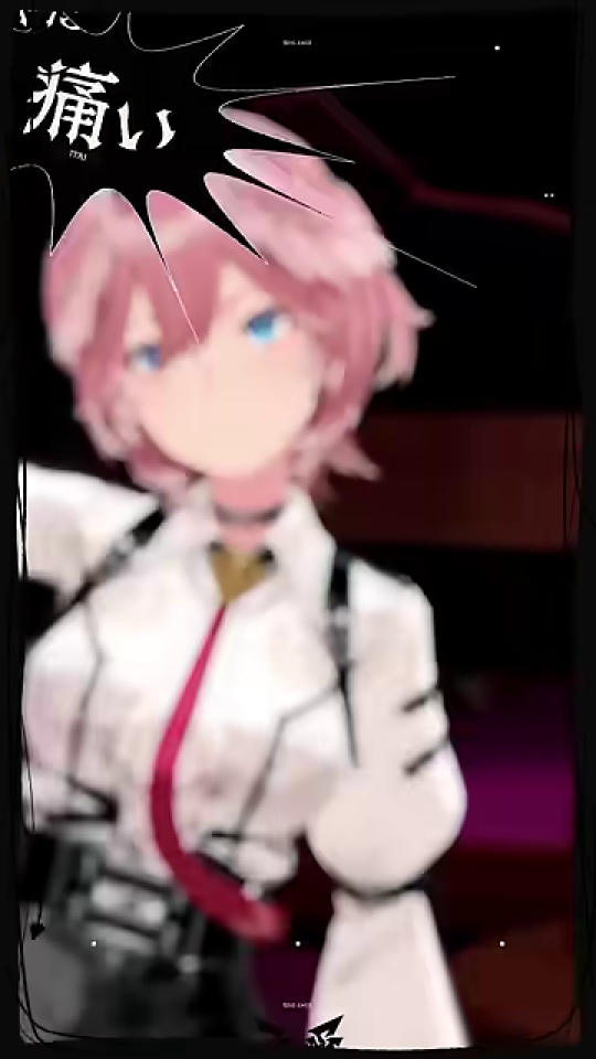 苦痛に歪むVTuberと「痛い」の文字
