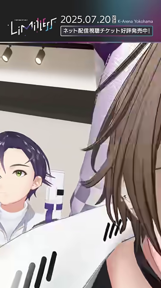 キャラクターCのクローズアップと口元の表情