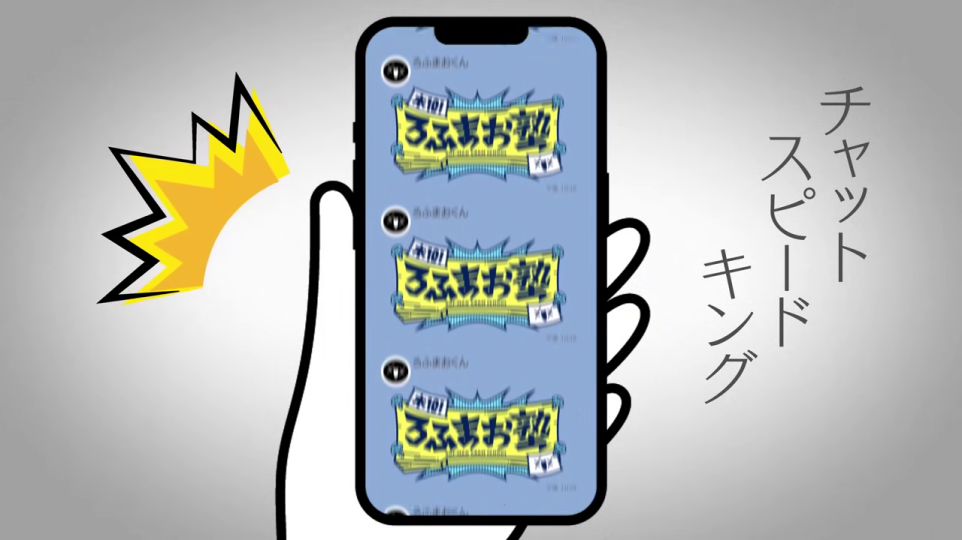 - スマートフォンと「チャットスピードキング」文字