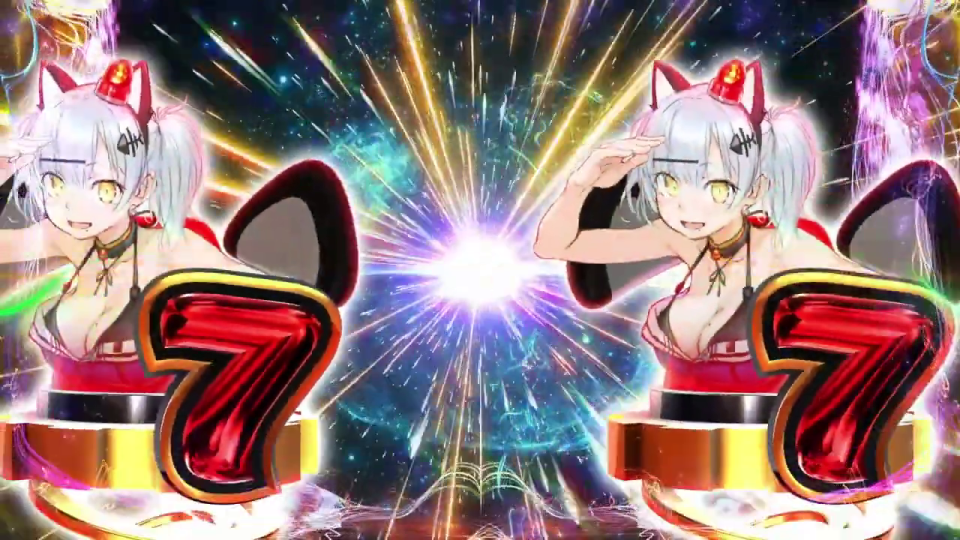 VTuberキャラクターと輝く「7」の数字