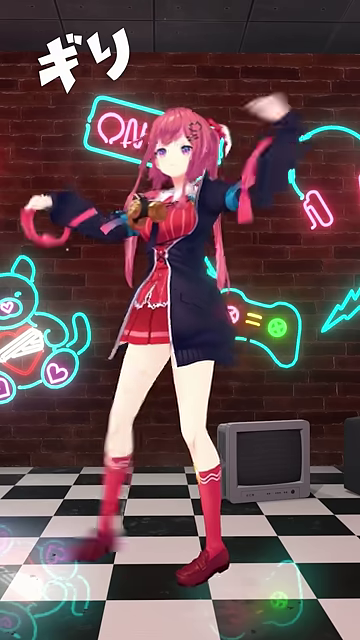 「ギリ」の文字と共にキャラクターがダイナミックなダンスを開始。