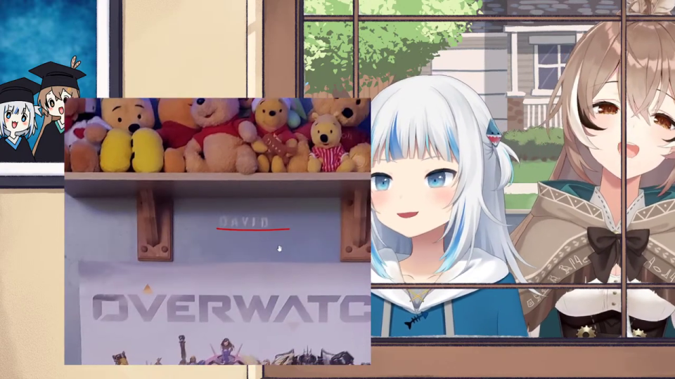 サメのフードに噛まれるGawr Gura