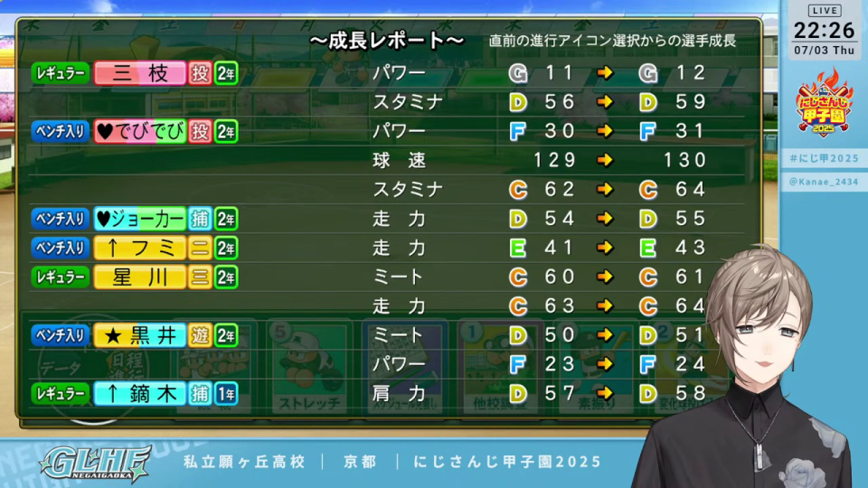 ウインクで「登録済み」を示すVTuber