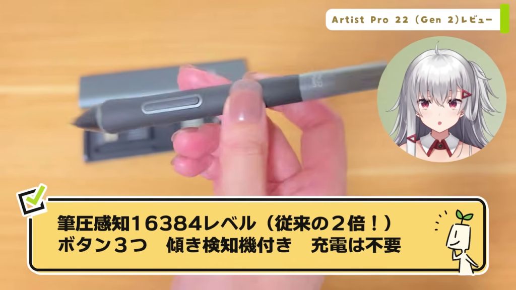 ペンの機能説明とクローズアップ