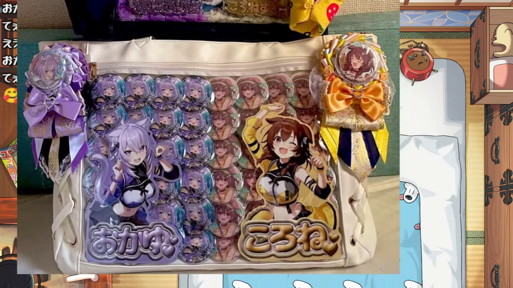 目を閉じ頬を赤らめる戌神ころねと手芸関連のコメント