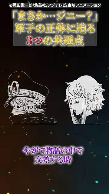 ジニーと軍子のイラスト並列表示と「偶然にしてはあまりに重なりすぎていませんか？」の問いかけ