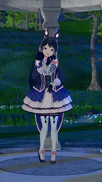 キャラクターが両腕を胸の前で交差させるポーズに戻る
