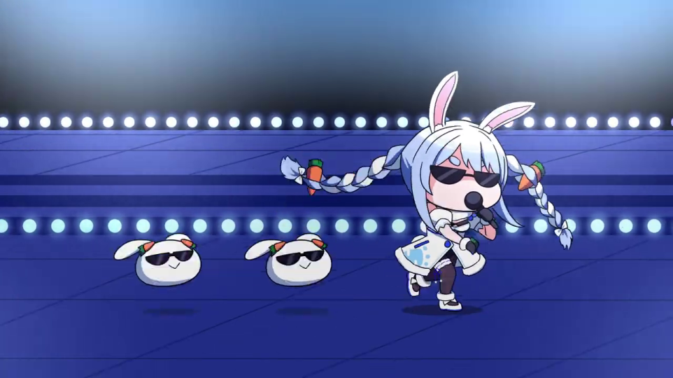 ステージでパフォーマンスするVTuberキャラクター