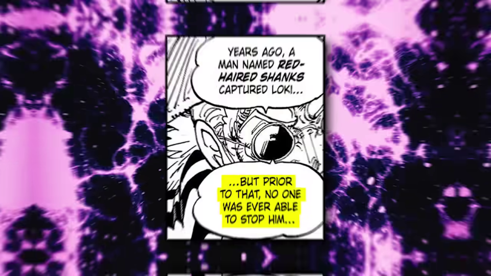 シャンクスがロキを捕らえた唯一の人物であることを示す漫画コマ