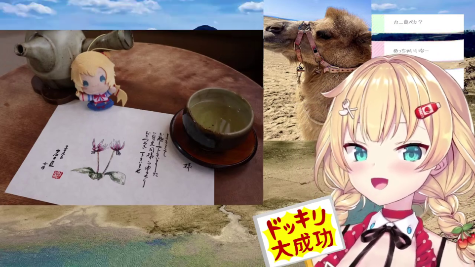 旅館の茶器と書物、VTuber