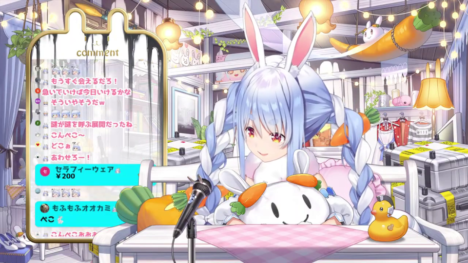 ペコラの配信画面