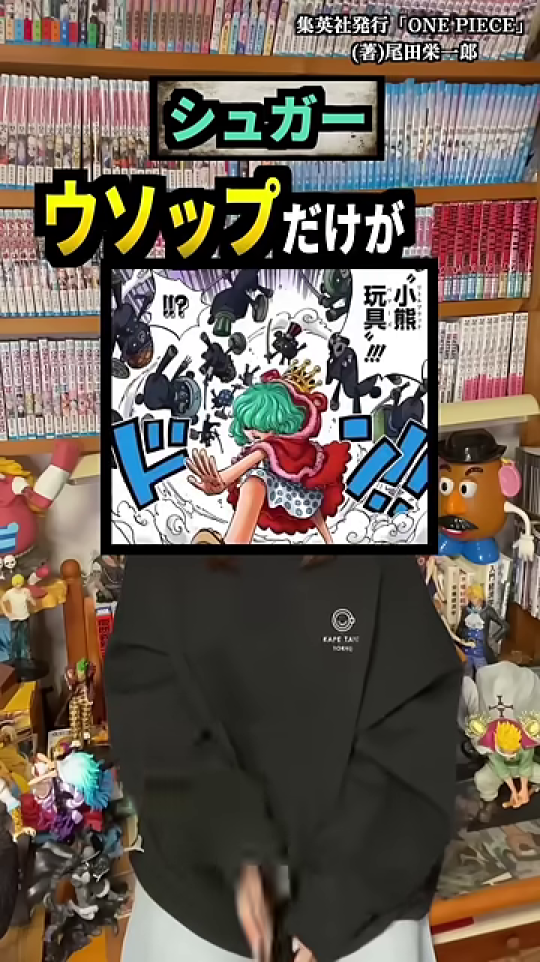 ウソップがシュガーを倒した瞬間を描いたコマ