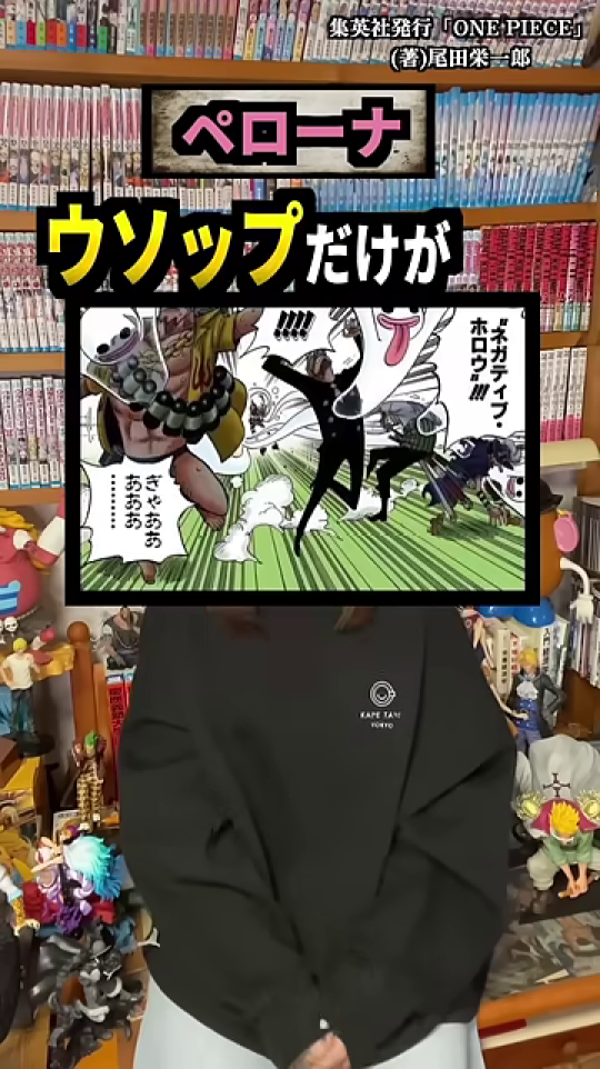 ウソップがペローナを倒した瞬間を描いたコマ