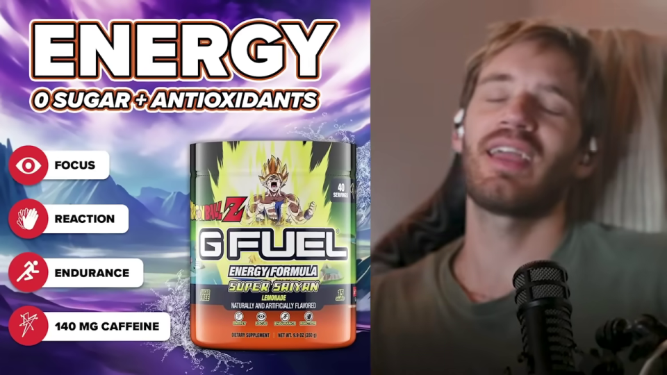 エナジードリンクの広告とPewDiePie