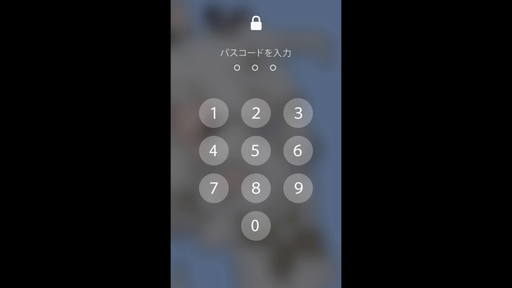 スマートフォンのパスコード入力画面