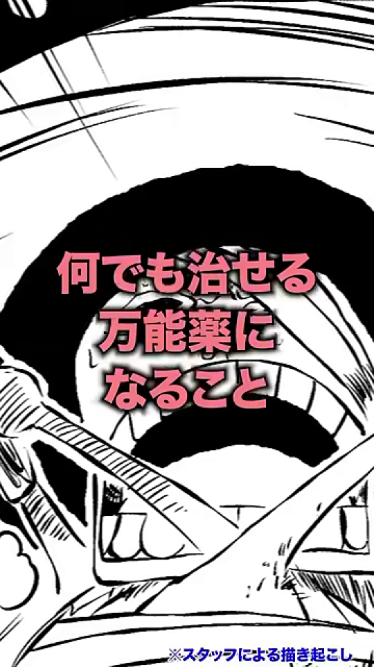 ランブルボールとチョッパーの変身形態、および「ヒトヒトの実に作用するランブルボール」テロップ